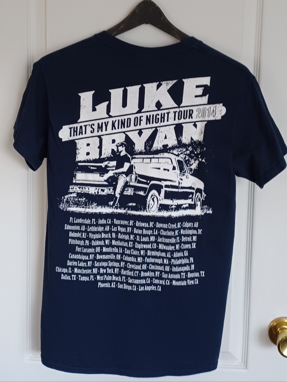 2014 LUKE BRYAN CONCERT TOUR TEE DOUBLE-SIDED GRAPHIC ADULT UNISEX NAVY SMALL